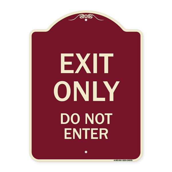 Exit Only Do Not Enter Heavy-Gauge Aluminum Architectural Sign, 24" H, BU-1824-24035